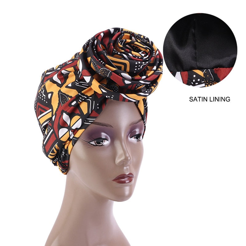 African Print Stretch Bandana Head Wrap