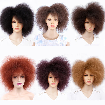 Fiber Yaki Straight Wig for Women Wine Red Brown Black|Synthetic None-Lace Wigs|