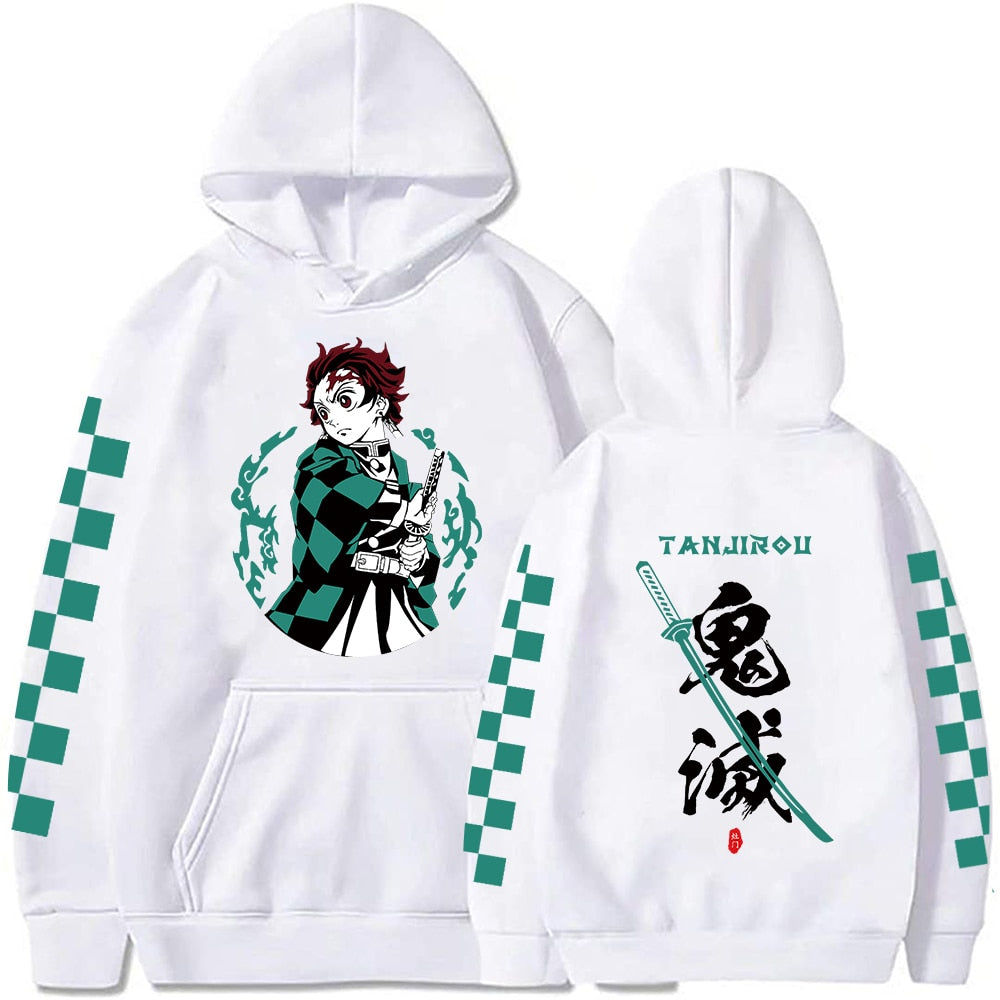 Anime Slayer Hoodies Tanjiro Kamado Print Hooded Sweatshirt for Men