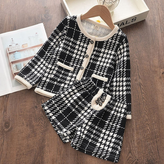 Long Sleeve Plaid Kids Clothes Fashion Children Toddler Long Sleeve Outfits