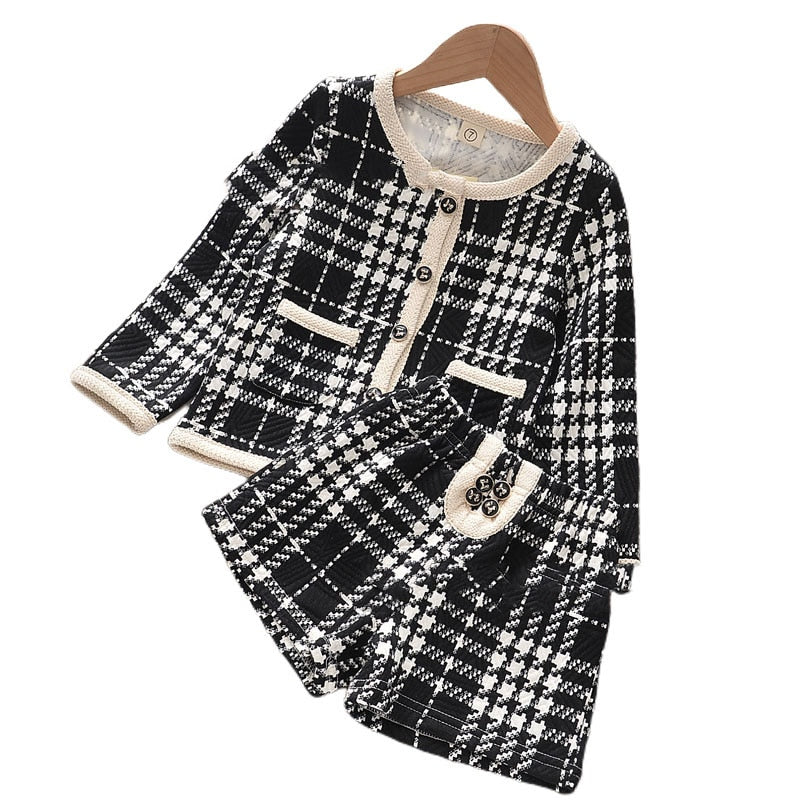 Long Sleeve Plaid Kids Clothes Fashion Children Toddler Long Sleeve Outfits