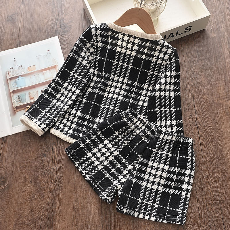 Long Sleeve Plaid Kids Clothes Fashion Children Toddler Long Sleeve Outfits