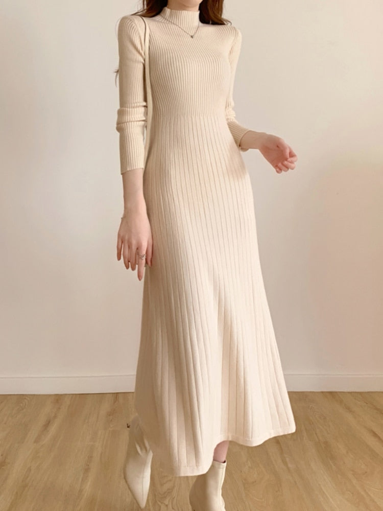 Slim Long Sleeve Party Midi Dress For Women