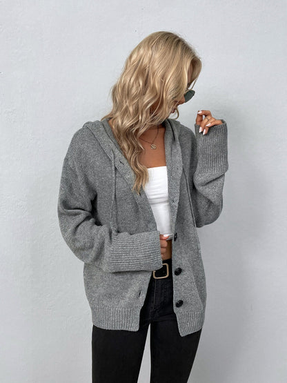 Hooded Knitted Jacket for Women