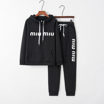 Printed Hoodie + Pants Tracksuit Set