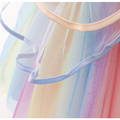 Unicorn Tutu Dress Pastel Rainbow Princess Girls Birthday Party Dress