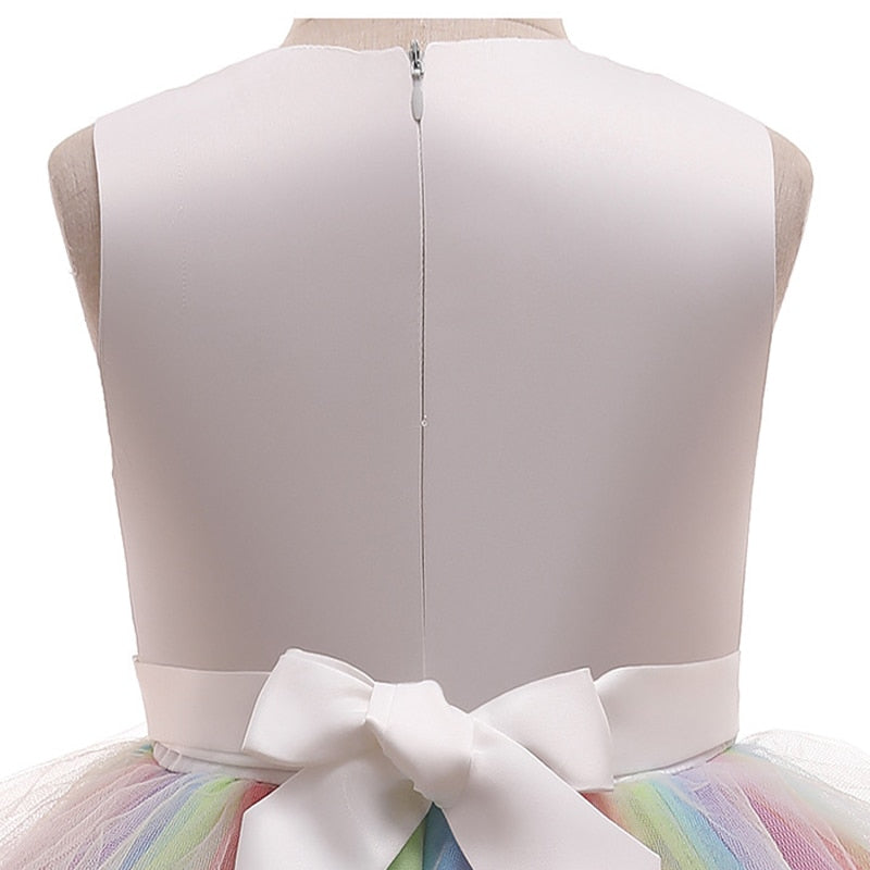 Unicorn Tutu Dress Pastel Rainbow Princess Girls Birthday Party Dress