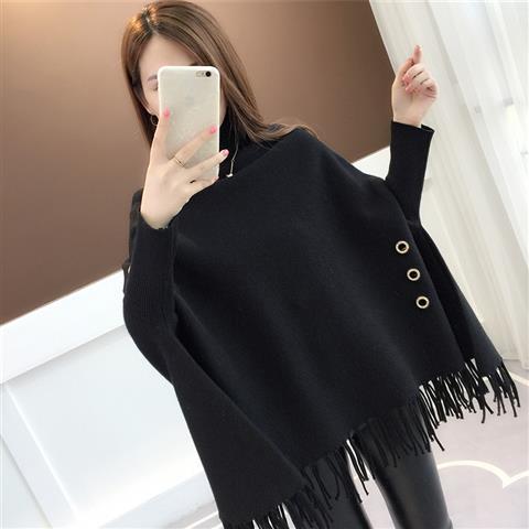 One Size highneck Cloak Sweater for Women