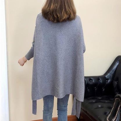 One Size Pullover Cloak Sweater for Women