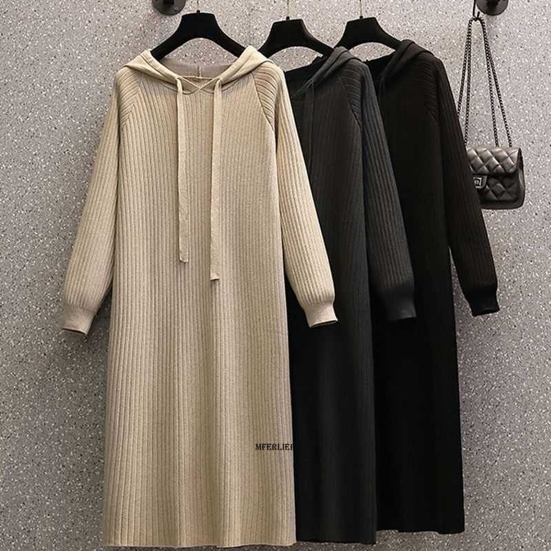 Vintage Large Loose Dress With Hooded