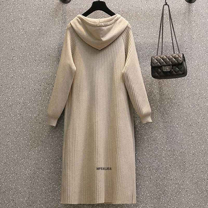 Vintage Large Loose Dress With Hooded