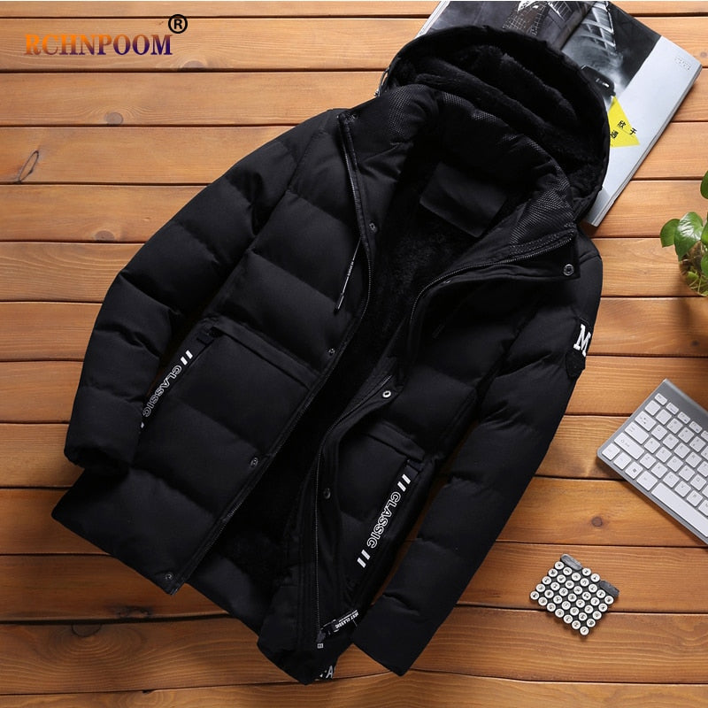 Winter Casual Thick Warm Windproof Parker Jackets for Men