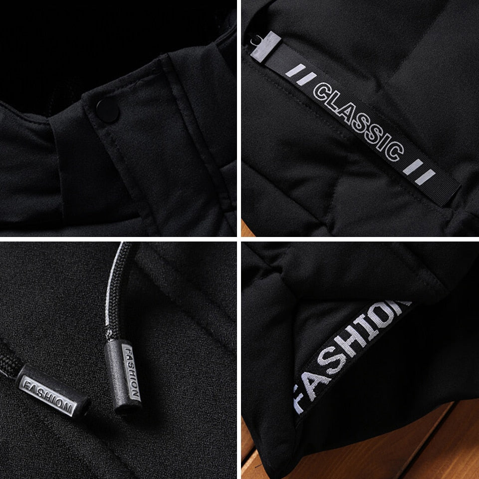 Winter Casual Thick Warm Windproof Parker Jackets for Men