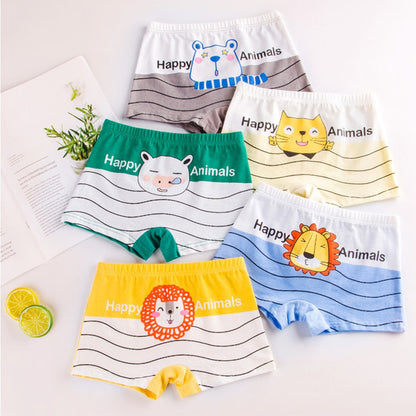 Kids Cartoon Shorts Soft Cotton Underpants Car Pattern 4/5pcs/lot
