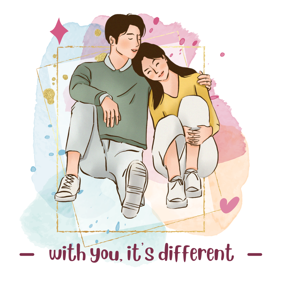 Pink Cyan Romantic Couple Illustration Ceramic Mug 11oz