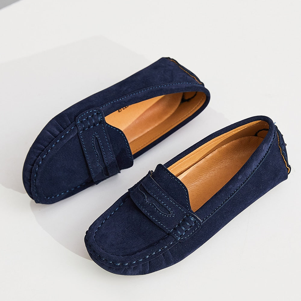 Loafers Flats Shoes Suede Leather