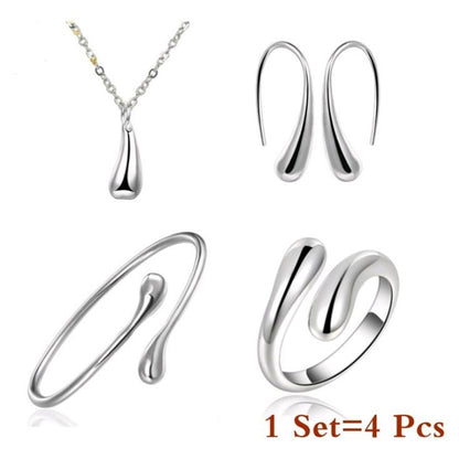 Fashion Water Drop Necklace 4pcs/set For Women