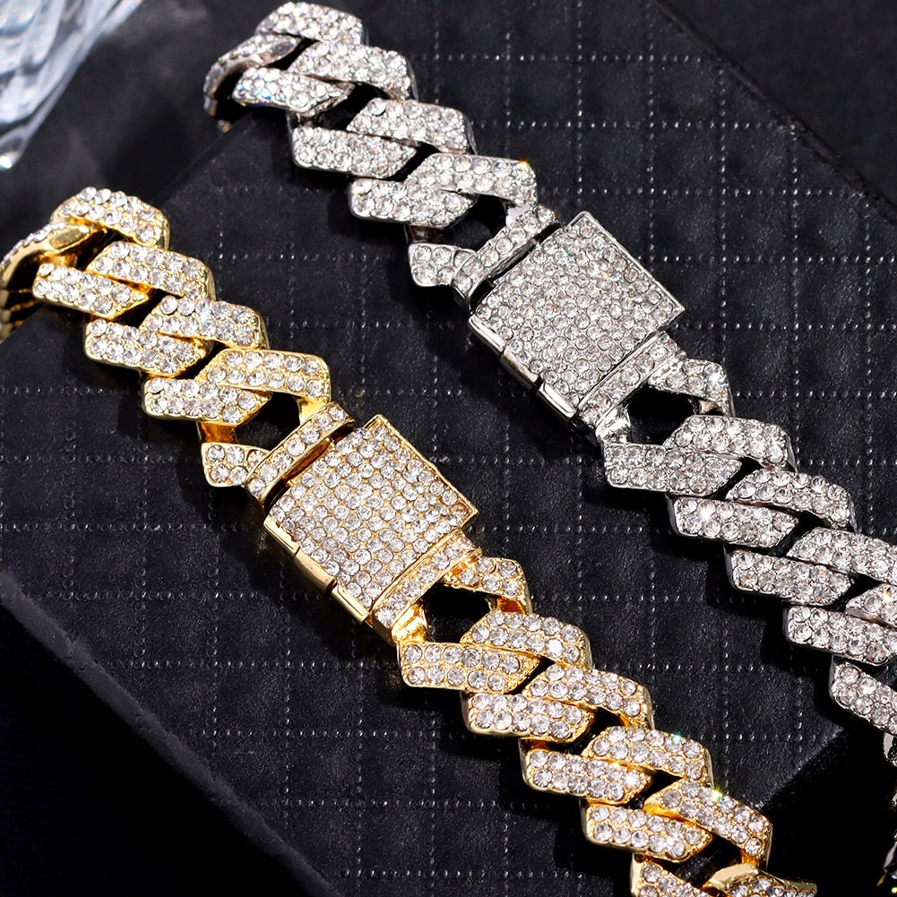 Hip Hop Iced Out Chunky Cuban Chain Anklets For Women