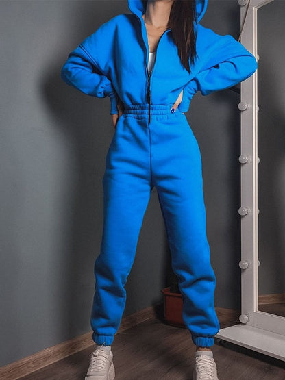 Long Sleeve Zipper Hoodies Jumpsuits