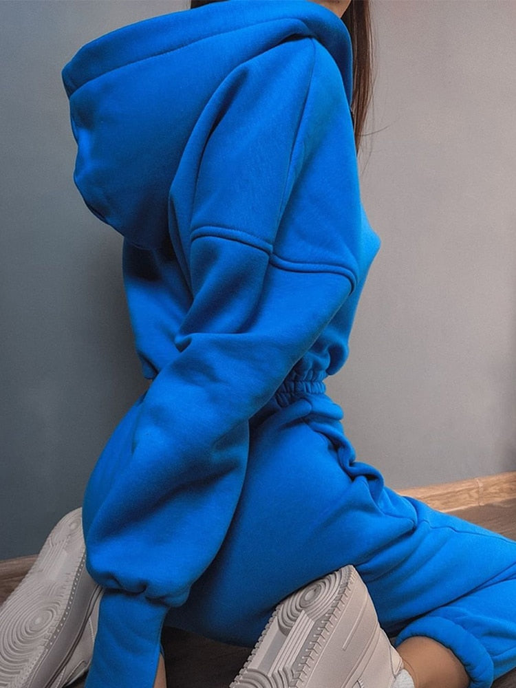 Long Sleeve Zipper Hoodies Jumpsuits