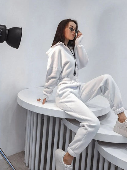 Long Sleeve Zipper Hoodies Jumpsuits