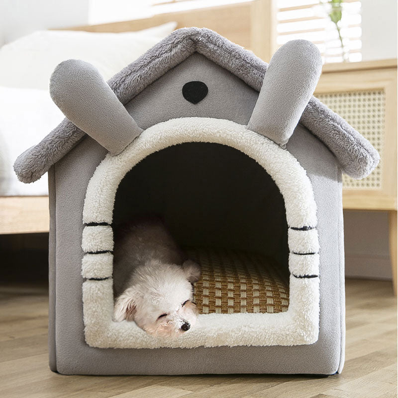 Foldable Dog House Kennel Bed Mat For Medium Dogs