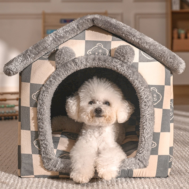 Foldable Dog House Kennel Bed Mat For Medium Dogs