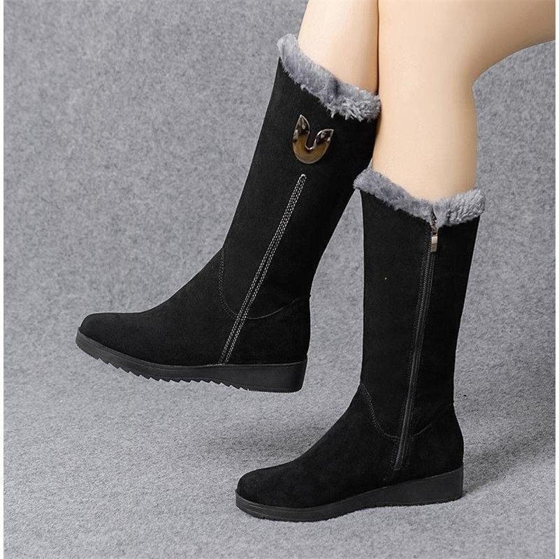 Fur Warm Chelsea High Boots for Women