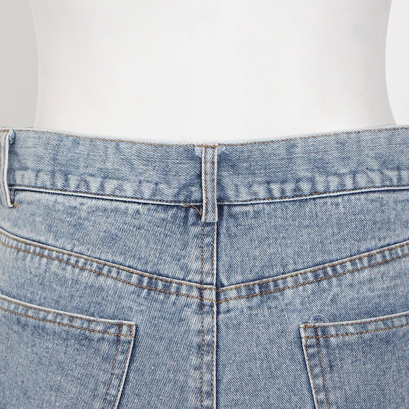 High Waist Blue Denim Short - Azahshopping