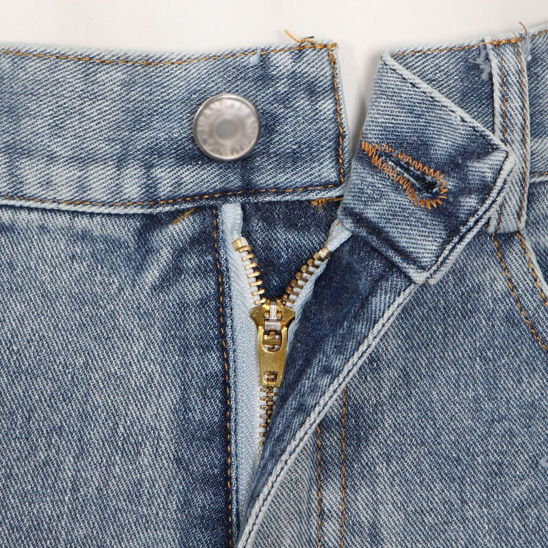 High Waist Blue Denim Short - Azahshopping