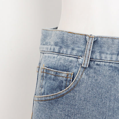 High Waist Blue Denim Short - Azahshopping