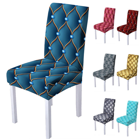 Geometric Spandex Chair Cover For Dining Room 3d Crystal Chairs Covers