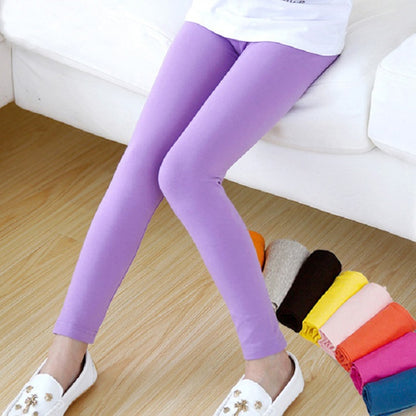 Soft Elastic Modal Cotton Kids Leggings Candy Color