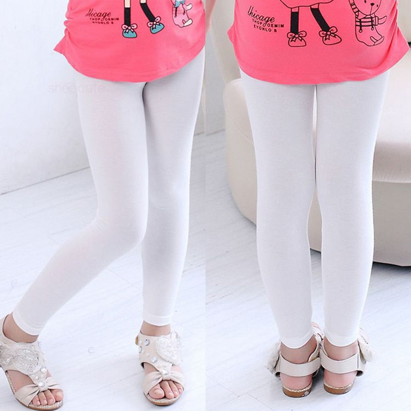 Soft Elastic Modal Cotton Kids Leggings Candy Color