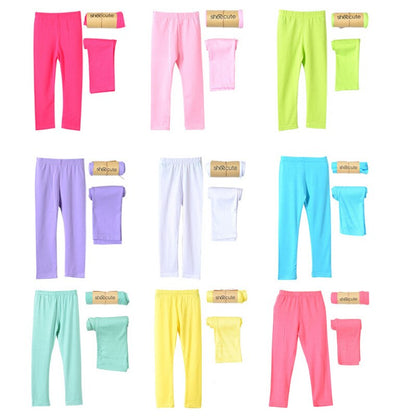 Soft Elastic Modal Cotton Kids Leggings Candy Color