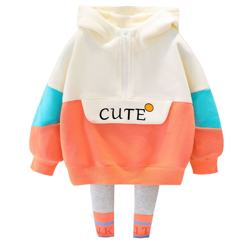 Hooded Casual T Shirt Pants Toddler Infant Children Sets