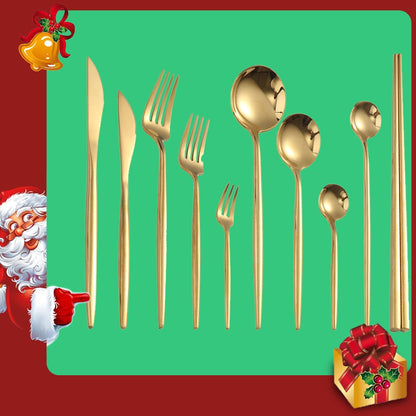 Gold Cutlery Set Forks Spoons Knives Tableware Steel Cutlery Set Stainless Steel