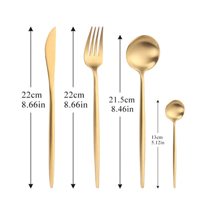 Gold Cutlery Set Forks Spoons Knives Tableware Steel Cutlery Set Stainless Steel