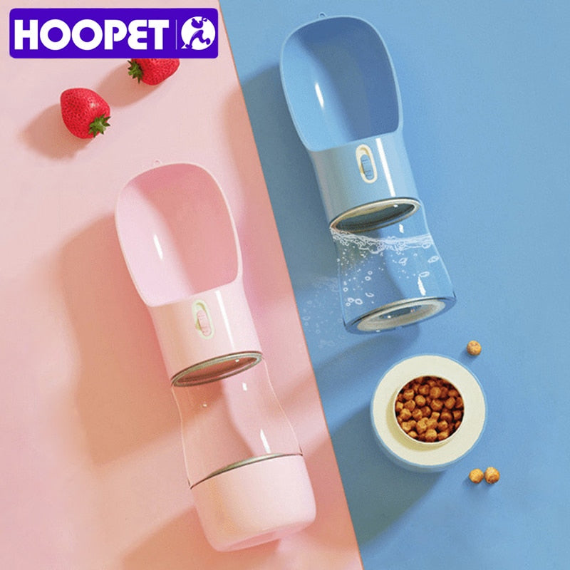 Hoopet Pet Dog Water Bottle Feeder Bowl Portable Water Food