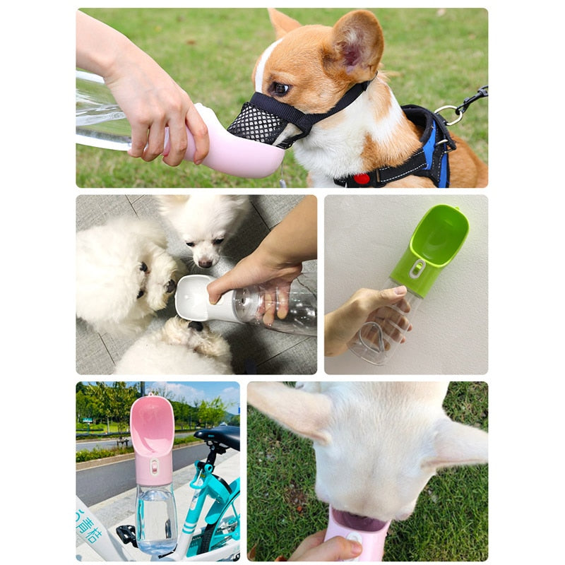 Hoopet Pet Dog Water Bottle Feeder Bowl Portable Water Food