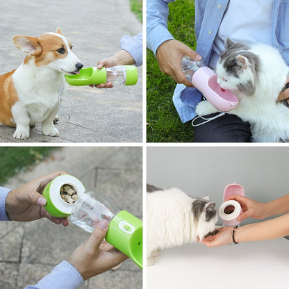 Hoopet Pet Dog Water Bottle Feeder Bowl Portable Water Food