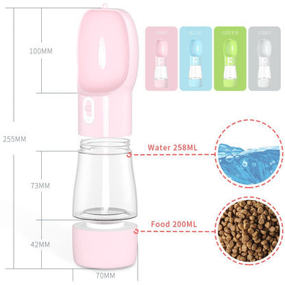 Hoopet Pet Dog Water Bottle Feeder Bowl Portable Water Food