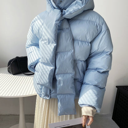 Thickened Short Hooded Oversize Parkas Puffer Warm Coat