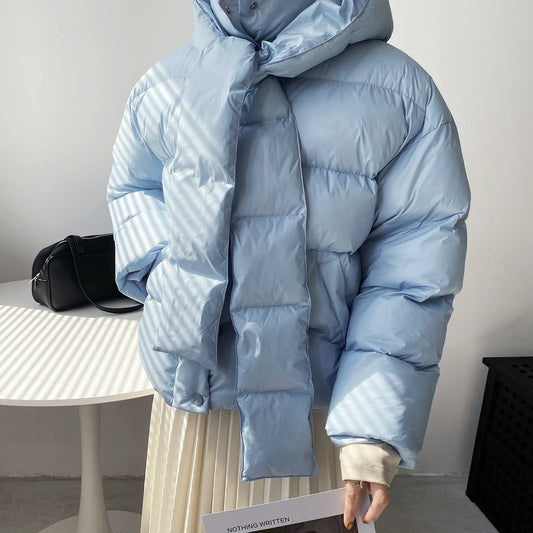 Thickened Short Hooded Oversize Parkas Puffer Warm Coat