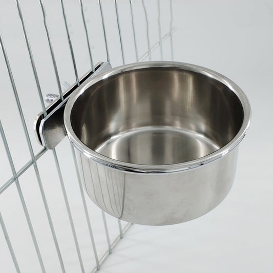 Hanging Cage Bowl For Pet Birds Anti-turnover Stainless Steel