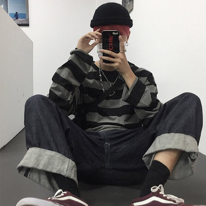 High Street Stripe T-shirt Long Sleeves Vintage