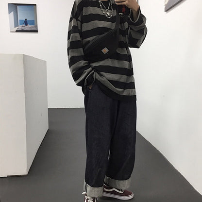 High Street Stripe T-shirt Long Sleeves Vintage