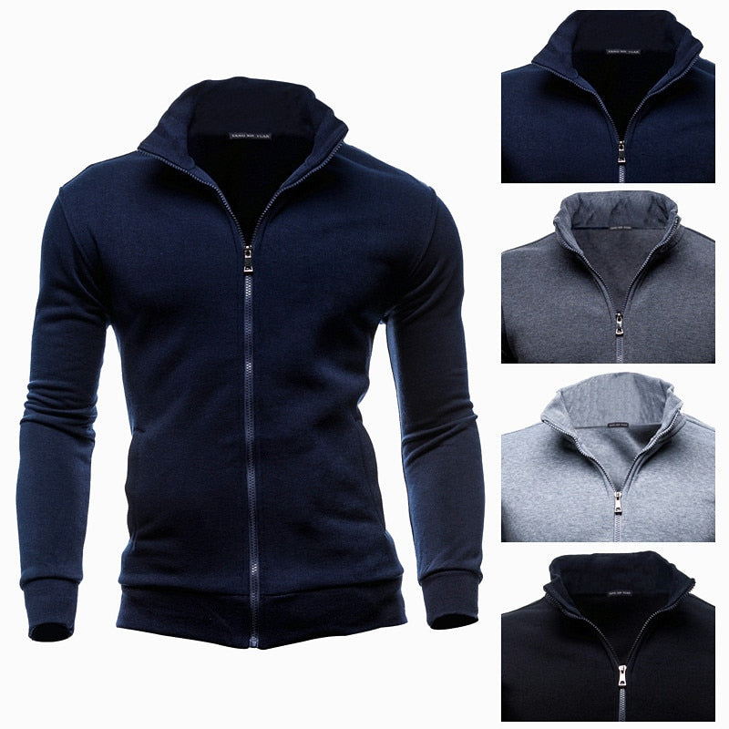 Sweatshirts Zipper Stand Collar for Men