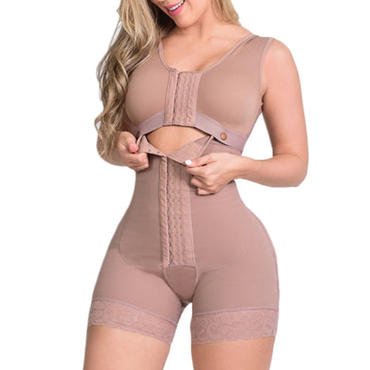 High Compression Full Body Shapewear With Hook And Eye Front Closure