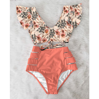 High Waist Ruffled Bikini Set